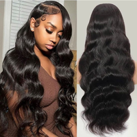 Perruque frontale en dentelle HD 13x4 de 30 pouces, naturelle, style Body Wave, 100% cheveux humains indiens bruts, pour femmes noires