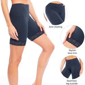 Shorts de cyclisme FOXA en coton extensible avec dentelle, sans coutures, pour femme, lot multi-couleurs - Product Image 3