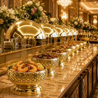 Chauffe-plat rond en acier inoxydable Yitian 8L pour buffet, idéal pour les hôtels, restaurants et traiteurs