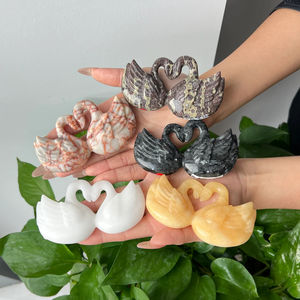 Venta al por Mayor de Tallados de Animales en Piedra Natural, Gemas de Cuarzo en Forma de Corazón, Tallados de Cristal de <span class=keywords><strong>Cisne</strong></span> para Decoración - Product Image 1