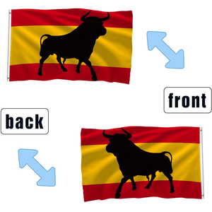 Bandera de España con Toro de 3x5 pies, Bandera Española con Toro de Combate, Bandera de Poliéster de Doble Cara para Decoración Patriótica - Product Image 2