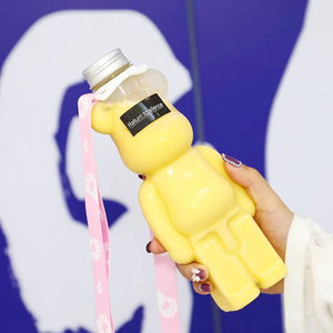 ขวดน้ำผลไม้ PET ลายการ์ตูนหมี ขนาด 500 มล. สำหรับใส่ชานม น้ำแร่ แบบใช้แล้วทิ้ง พร้อมฝาเกลียวอะลูมิเนียม - Product Image 4