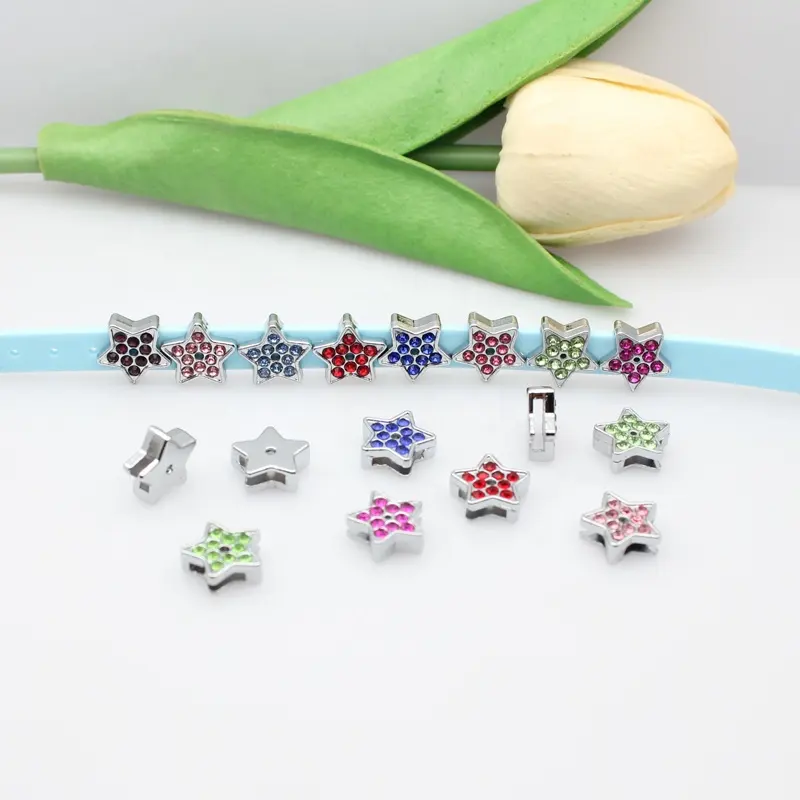 Moda 8mm karışık stilleri Rhinestone slayt Charms bilezik yapma Fit evcil hayvan tasmaları bilekliği anahtarlık DIY aksesuar hediye