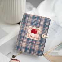 Carnet en tissu LABON à carreaux et patchwork, rechargeable, brodé, couverture en tissu, agenda de voyage, format A5 A6, cadeau pour elle