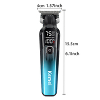 Kemei Km-1358 1200mAh Batterie puissante Machine d'épilation de la barbe Rechargeable sans fil 3 choix de couleur Faible bruit Tondeuse à cheveux 7500RPM
