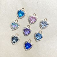 Coeur avec pince suspendue perceuse autour du bord cristal boucle pendentif verre bricolage cristal pendentif accessoires matériaux faits à la main