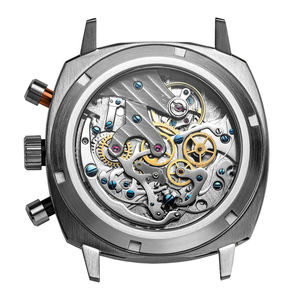 Montre chronographe mécanique Citizen à cadran vert, résistante à l'eau 100 bars, boîtier en acier inoxydable, bracelet en cuir, sport, 40 mm - Product Image 6