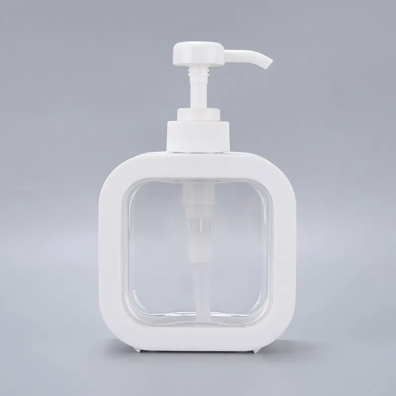 300ml 500ml square plastic pet bottle with pp pump lotion head