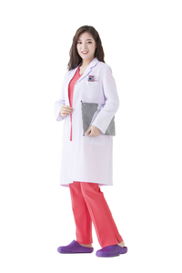 Uniforme médico profesional, tela de LICRA de algodón de alta calidad, diseño informal, bata de laboratorio blanca para hombres y mujeres, modelo OEM - Product Image 4