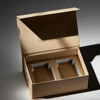 Boîte cadeau de luxe à fermeture magnétique pour miel avec laminage mat et doublure en mousse, design personnalisé, emballage abeille, ensemble de 2 pots en verre