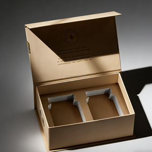 Boîte cadeau de luxe à fermeture magnétique pour miel avec laminage mat et doublure en mousse, design personnalisé, emballage abeille, ensemble de 2 pots en verre - Product Image 2