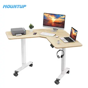 MOUNTUP L Shaped Standing Desk Height Adjustable Electric Stand Up Desk 120*120cm