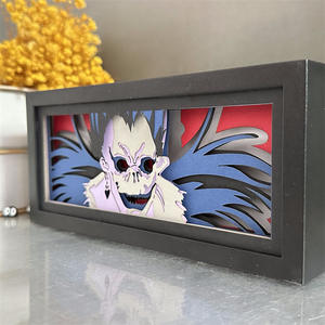 死亡笔记剪纸灯箱 Ryuk L 公仔夜灯动漫氛围框桌面木框雕刻多功能 - Product Image 4