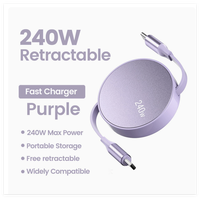 Câble USB rétractable Type C 240W PD 5A, câble de charge rapide et de synchronisation de données, cordon de charge avec logo personnalisé pour téléphone, tablette, ordinateur portable, PC