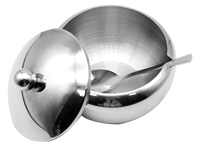 Accessoires de cuisine Sel Sucre Pot de stockage Assaisonnement Bol à épices Conteneur 150ml Sucrier en acier inoxydable 304 avec couvercle Cuillère