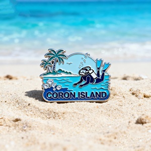 Tùy chỉnh Antique/Hiện đại coron đảo seascape ve áo pins công ty lưu niệm & khuyến mại kho báu - Product Image 4