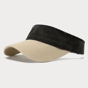 Vintage Faded Cotton Summer Sports Caps Crownless Two Tone Visor Sun <b>Hat</b> - Product Image 6