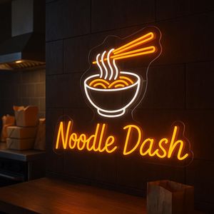 Logo personalizzato al Neon segno di Noodle Dash <span class=keywords><strong>Pasta</strong></span> Open Shop acrilico ha portato la luce al Neon insegna Business bar Pizza Open Store <span class=keywords><strong>Light</strong></span> up Sign - Product Image 1