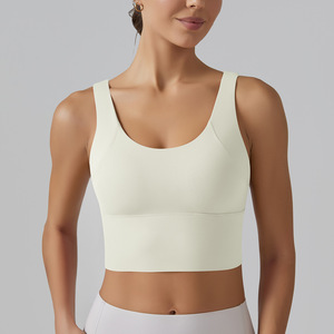 Donne personalizzate imbottite Yoga Gym allenamento Crop Top canotte all'ingrosso V Back alto supporto <span class=keywords><strong>reggiseno</strong></span> sportivo Top Fitness - Product Image 5
