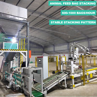 Chaîne de production CE intégrée pour l'emballage et la palettisation : pesage automatique, remplissage, couture, convoyage et empilage pour sacs de 20/25/30/50 kg