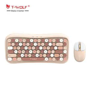 Twolong TF660 grosir disesuaikan gadis kantor lucu gaming nirkabel 2.4G keyboard mouse kombo