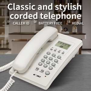 Téléphone de bureau filaire basique pas cher, prix de gros, avec affichage de l'identification de l'appelant, boutons en silicone, téléphone filaire pour <span class=keywords><strong>entreprise</strong></span> - Product Image 3