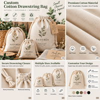 Sac à cordon en lin et coton naturel, logo personnalisé, emballage cadeau écologique, pochette