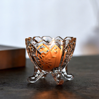 Porte-bougie en verre transparent épais de style européen vintage, de haute qualité, pour la décoration d'ambiance à la maison, au restaurant, au café