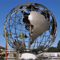 Sculpture de globe en acier inoxydable à vendre Sculpture de globe du monde en acier inoxydable ou Sculpture de globe en acier inoxydable de jardin extérieur