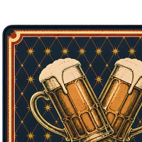 Tapis de bureau rétro vintage XL avec calendrier en forme de chopes de bière et dessous de verre rond assorti antidérapant pour comptoir de bar