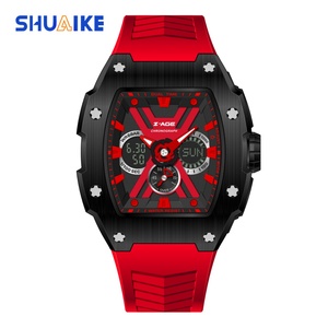 Montre numérique analogique à quartz carrée de luxe de haute qualité pour hommes, étanche 50M, bracelet en silicone, boîtier en acier inoxydable, montre TSAR - Product Image 4