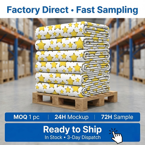 Coperta in Morbida Flanella con Motivo a Stelle Gialle Senza Cuciture 50x60 Pollici con Tenda e Copriletto Abbinati, Confezionata Sottovuoto, Decorazione Luminosa per la Casa - Product Image 4