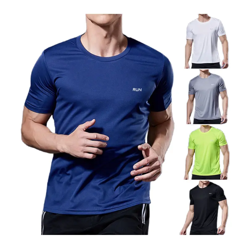 Custom Print T Shirt Soft Men Basic Round Neck Heather Color Graphic 100% Polyester Blend quick dry men's t-shirts