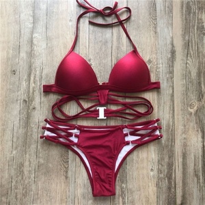 Conjunto de Bikini de Dos Piezas Sexy Negro de un Solo Hombro con Push-Up y Tanga, de Secado Rápido, en Spandex/Poliéster, Opción Personalizada - Product Image 5