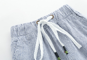 Compre Directamente del Fabricante en China, Pantalones Cortos de Playa de Algodón a Rayas para Niños, Pantalones de Cinco Puntos de AliExpress - Product Image 4