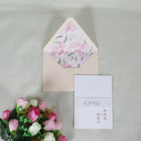 Nouveauté 2026 : Invitations DIY en papier coton rose pour artisanat, avec enveloppes personnalisées imprimées, papeterie de mariage
