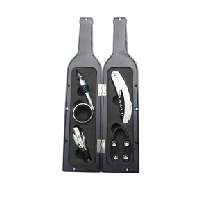 Wine Bottle Opener Kit Stainless Steel Red Case With <b>Pourer</b> And Ring For Wine Serving - Product Image 4