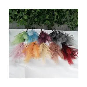 Functional Bundle Tie Iron Leaves Reeds glitter feather leaf pick Decoration Artificial feather