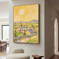 Peinture sur toile de paysage campagnard ensoleillé de style moderne pour la décoration d'entrée de maison