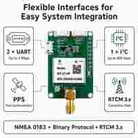 Modul GNSS Tri-Band WT-27-HP L1 L2 L5 400 Saluran dengan Dual UART I2C RTCM3.X untuk Penentuan Posisi Otomotif dan Industri