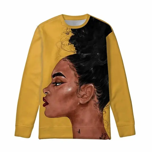 Hoodies Sweatshirts Women Black Girls Magic African PulloversとPocket Ladies O-neck Streetwear Tops Sweat Femme