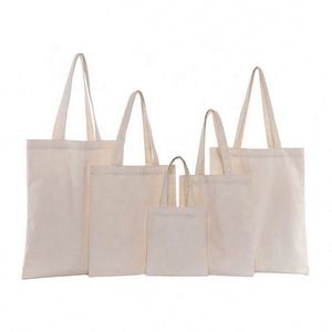 Bolsas de Compras de Lona de Algodón Reutilizables, Ecológicas, de Color Sólido, Lisas, con Diseño de Logotipo Personalizado, Tamaño Mediano, al por Mayor - Product Image 4