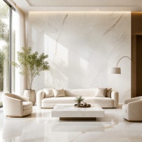 Dalle de pierre frittée polie blanche d'Abu Dhabi avec veinage doré pour mur de cuisine, sol et projets d'intérieur commercial