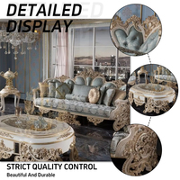 Haut de gamme 3 2 1 places conceptions en bois sculpté Royal canapé meubles classiques ensemble de canapé salon de luxe turc