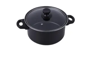 Home Kitchen Cookware Non-stick 0.5mm Carbon Steel Cookware Of Soup Pot With Glass Lid Cookware Set