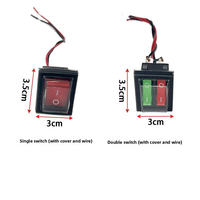 Interrupteur d'alimentation pour pulvérisateur, simple, avec couvercle et fils de connexion, interrupteur à bascule marche/arrêt KCD1, interrupteur à bascule rouge, boîtier noir, pré-câblé