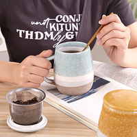 Mug cadeau en céramique promotionnel à grande capacité, très vendu, mug à café pour le petit-déjeuner, mug de bureau avec couvercle