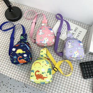 Venta caliente lindo dinosaurio de dibujos animados estampado cintura pecho bolsa para niños niñas moda impermeable monedero con cierre de cremallera - Product Image 1