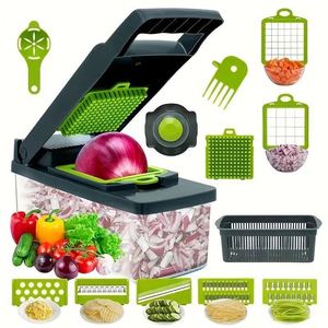 Wholesale Multifunctional 14 in 1 Fruit <b>Vegetable</b> Onion Slicer Dicer Spiralizer Shredder Hand Graters <b>Vegetable</b> <b>Chopper</b> Cutter - Product Image 1