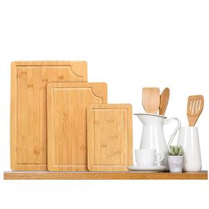Bamboo Cutting Board <b>Set</b> 3 Pcs Rectangle Thickened For Kitchen Use - Product Image 4
